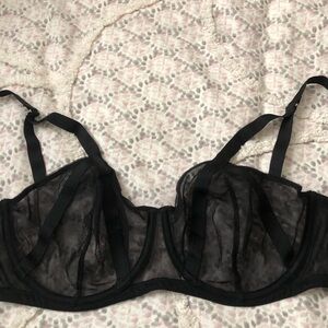 Victoria's Secret Black Sheer Bra size 34DD. Like new